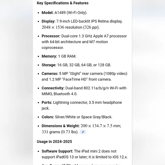 Apple IPad Mini 2nd Gen - Picture 3 of 4